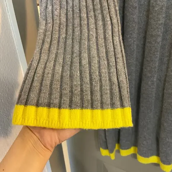 Anthropologie Women’s Size Medium Gray & Yellow Arsenau Sweater Dress NWT - Picture 9 of 11